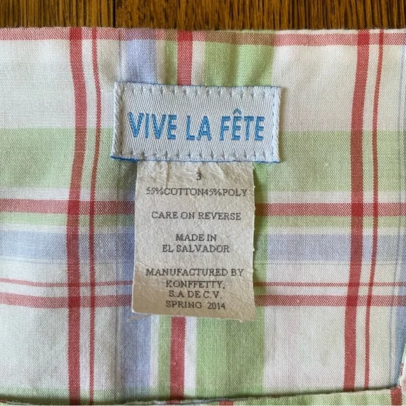 Vive La Fête 3T Plaid Overalls with Dump Truck Smocked Design - Picture 4 of 9